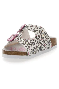 Sandali animalier con doppia fibbia rosa PITT KIDS 14459