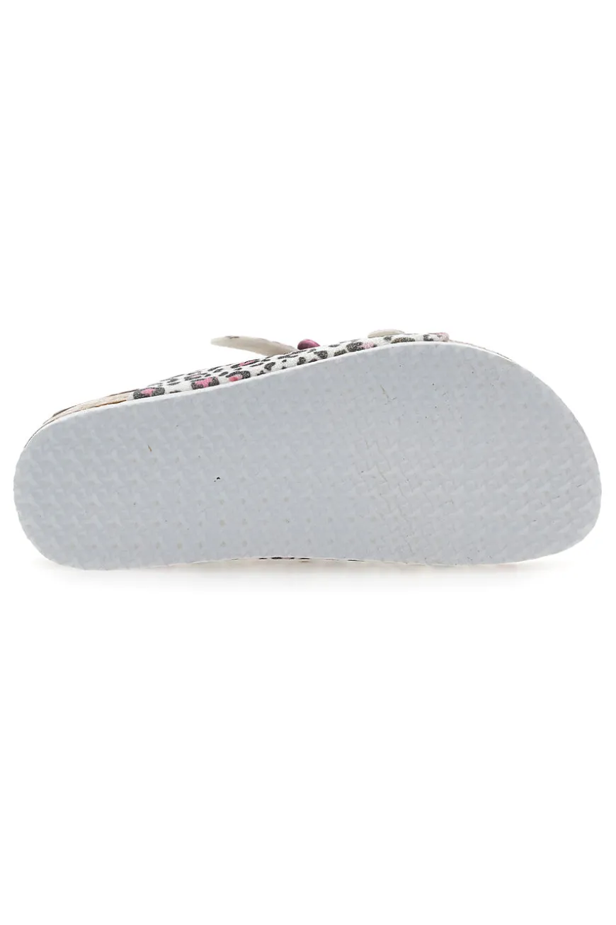 Sandali animalier con doppia fibbia rosa PITT KIDS 14459