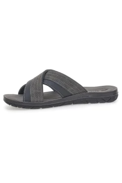Sandali antracite con fasce incrociate e sottopiede comfort INBLU 03 VT