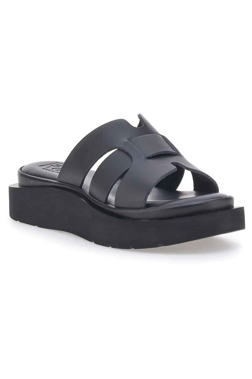 Sandali Aperti Neri in Vera Pelle con Platform PITTARELLO ROCK 5983