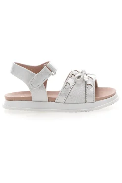 Sandali argento con cuori traforati PITT KIDS 39G2522S