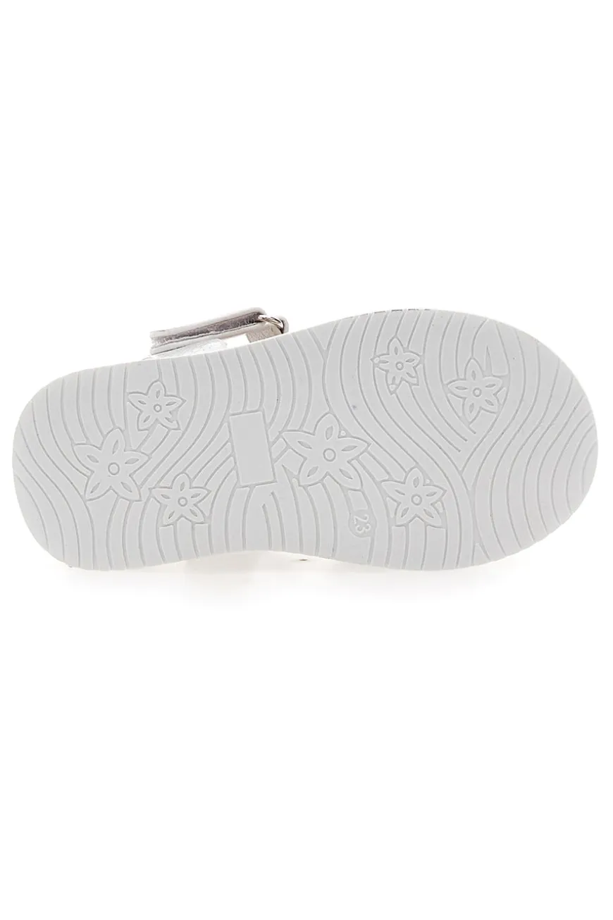 Sandali argento con cuori traforati PITT KIDS 39G2522S