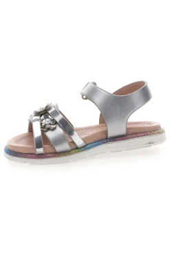 Sandali argento con fiori gioiello Pitt Kids 39G2517S