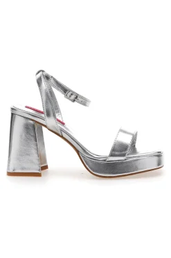 Sandali Argento con Tacco a Blocco BettyFlowers 202