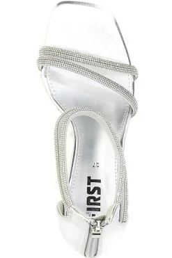 Sandali Argento Con Tacco Alto e Strass The First 254