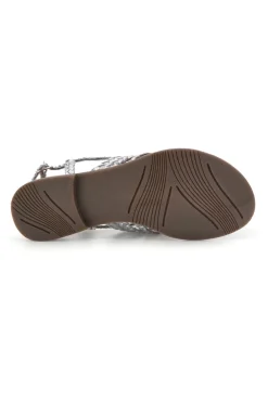 Sandali argento in vera pelle infradito intrecciati Pittarello look IF6300
