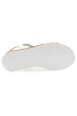 Sandali Bassi Bianchi e Oro con Zeppa Mariella Burani 51302