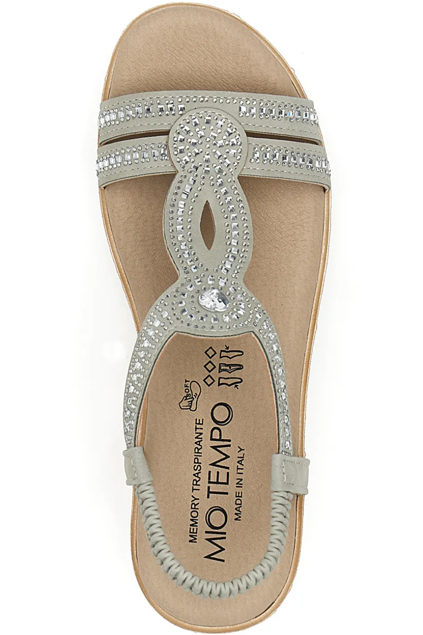 Sandali bassi ghiaccio con strass MIO TEMPO LR253420