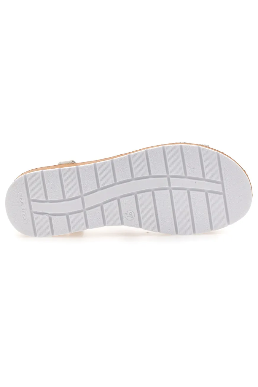 Sandali bassi ghiaccio con strass MIO TEMPO LR253420