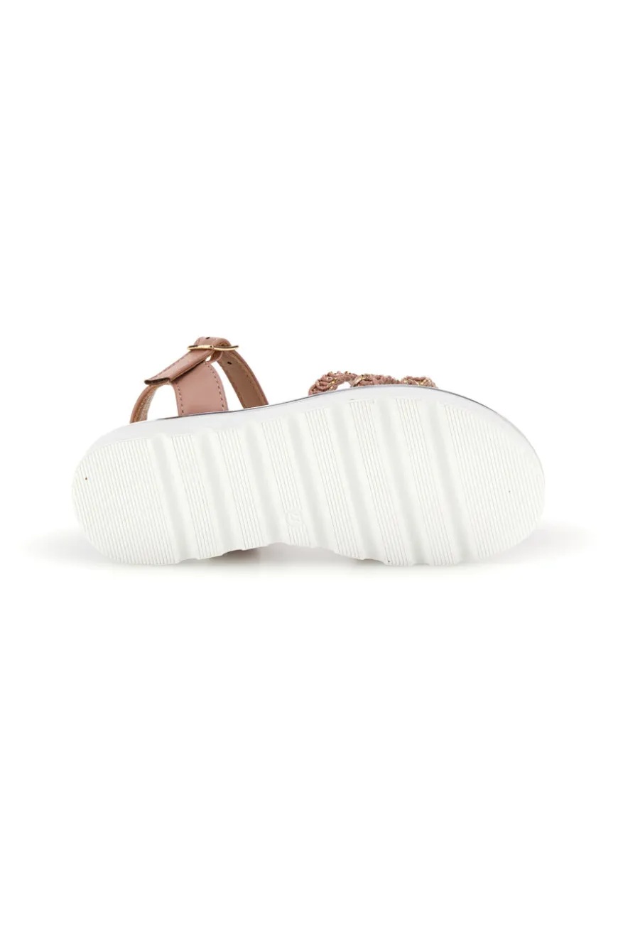 Sandali beige con cinturini intrecciati Pitt kids 392638S