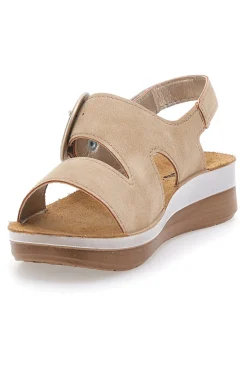 Sandali beige con cinturino comfort e zeppa leggera Inblu 21FT