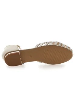 Sandali beige con cinturino e dettagli gioiello Energy E354