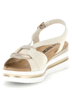 Sandali beige con fasce incrociate e memory soft Energy E490
