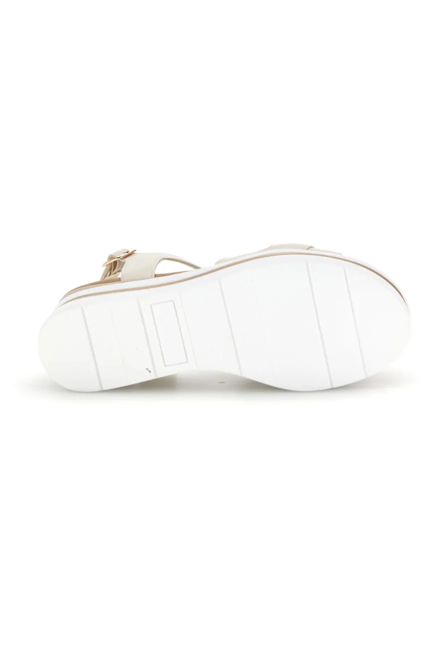 Sandali beige con fasce incrociate e memory soft Energy E490