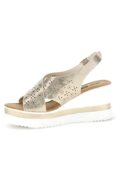 Sandali beige con fasce incrociate e memory soft Energy E489
