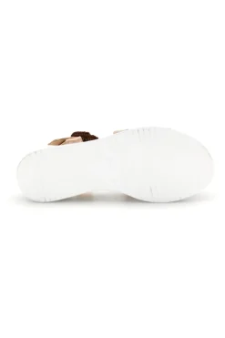 Sandali beige con fasce ondulate e zeppa Burani 52194C1582