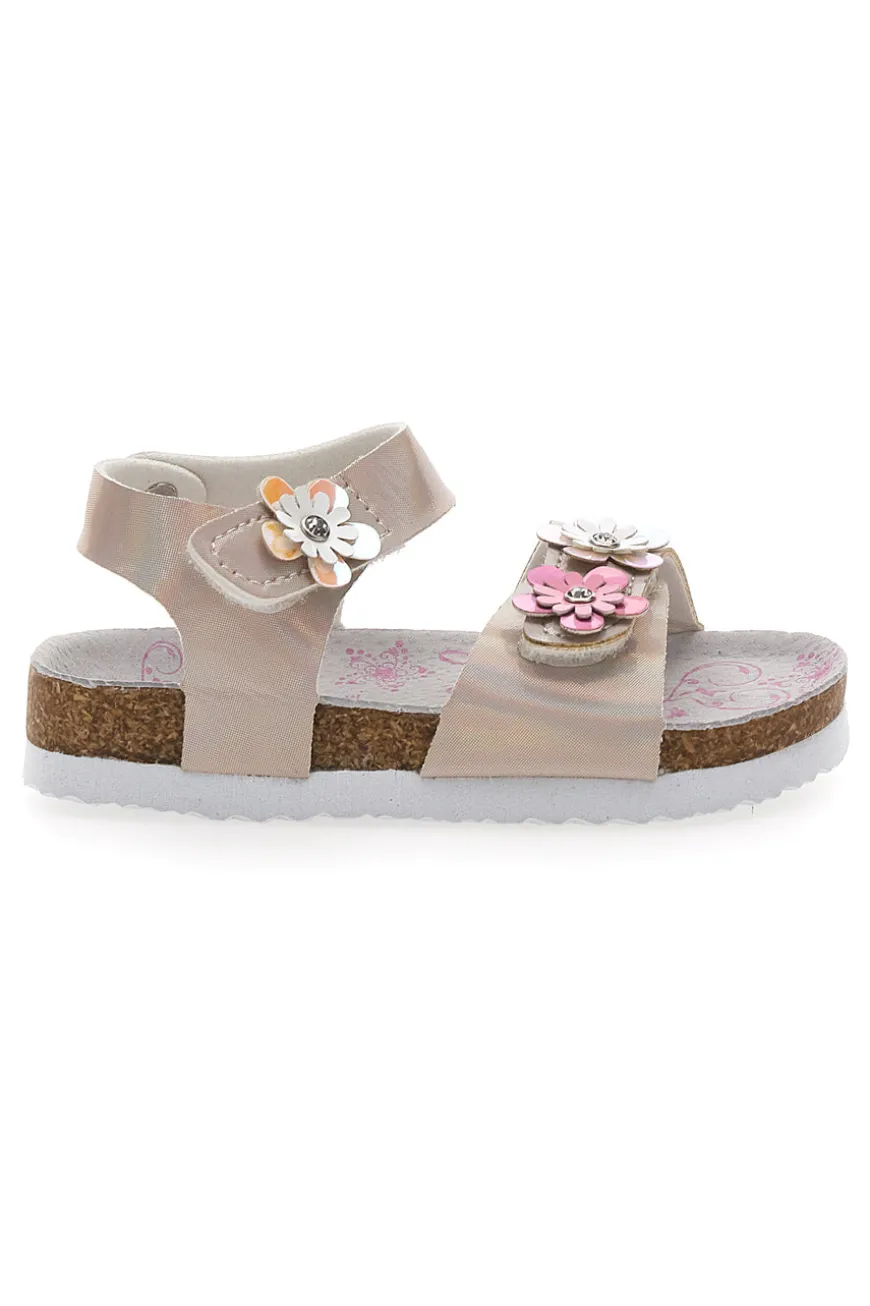 Sandali beige con fiori PITT KIDS 14330