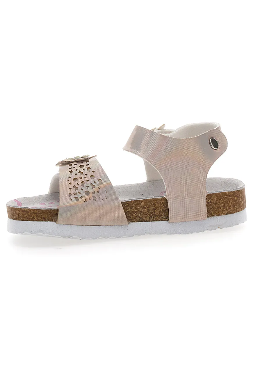 Sandali beige con fiori PITT KIDS 14330