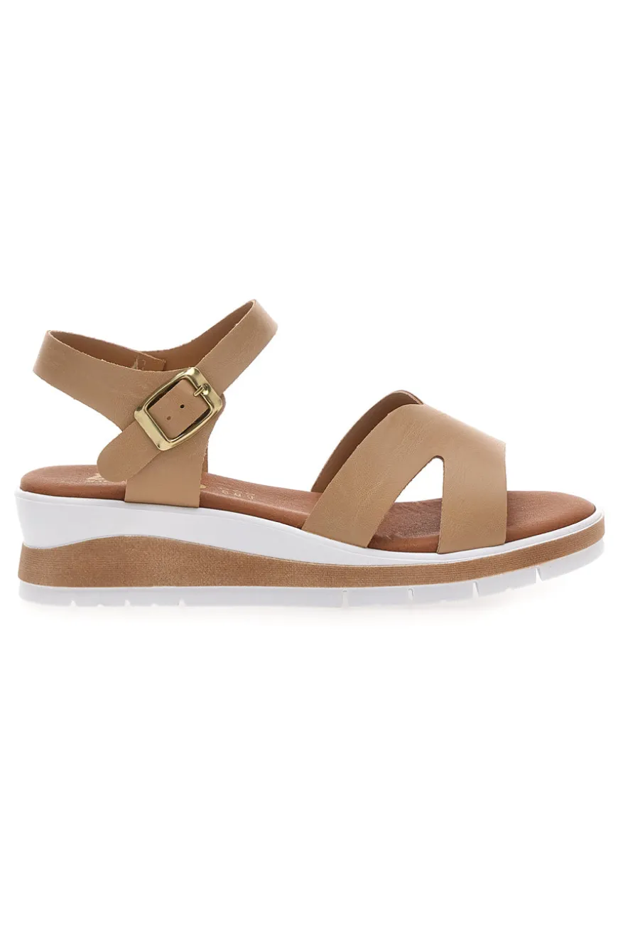 Sandali beige con plantare anatomico e cinturino Bio Up 403