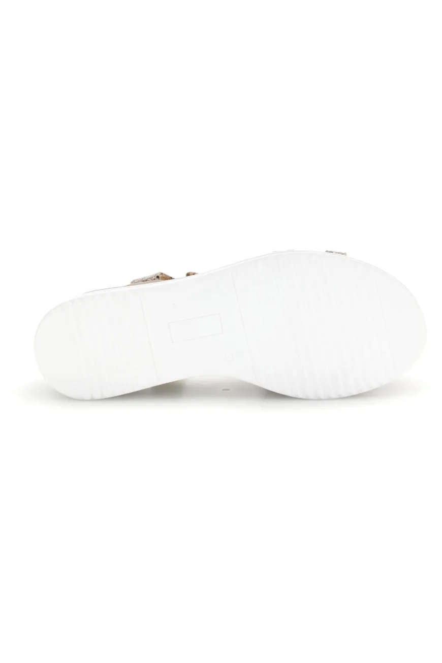 Sandali beige con stampa animalier e zeppa Burani 52195C1583