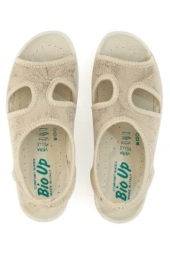 Sandali Beige Con Zeppa Bio Up 1321