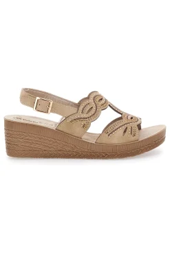 Sandali beige con zeppa decorati Inblu 14 GO