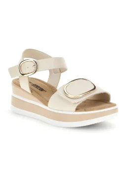 Sandali Beige con zeppa e dettaglio decorativo Energy E471