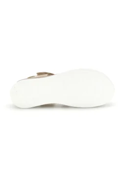 Sandali beige con zeppa e doppio strappo Energy E464