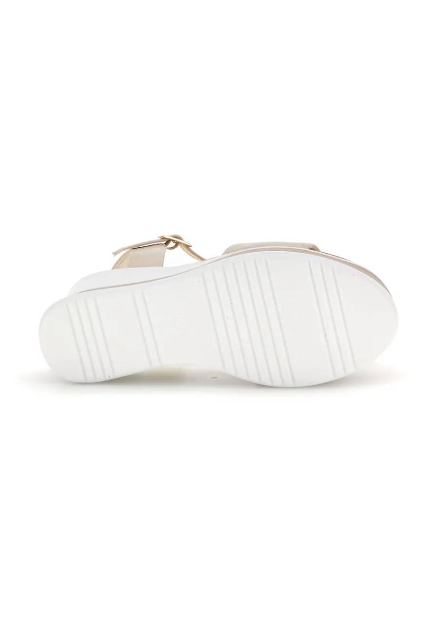 Sandali beige con zeppa e memory soft Energy E488