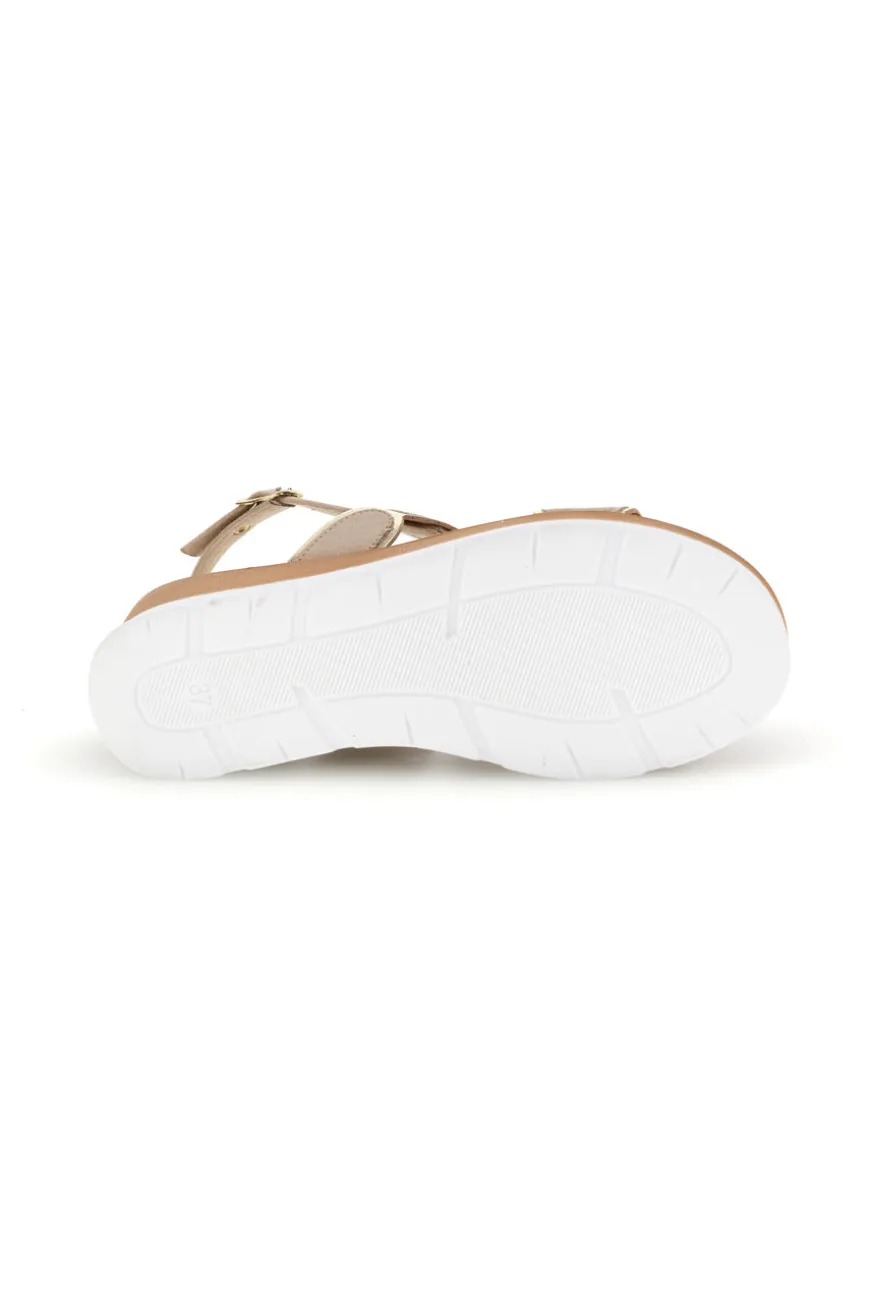 Sandali beige con zeppa Plocadi 11075035
