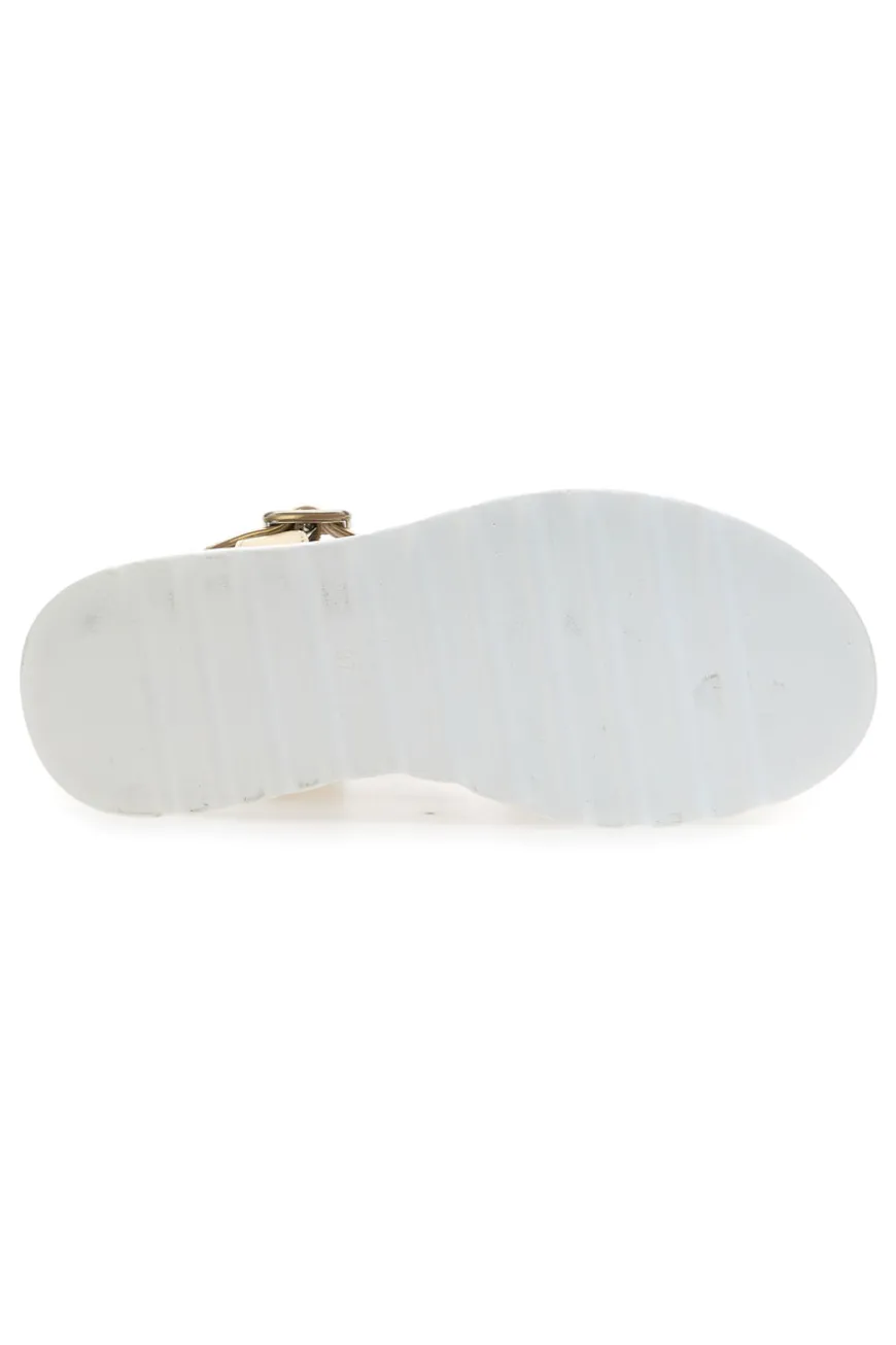 Sandali Beige e Platino Con Platform di 5,5 Cm Energy 492
