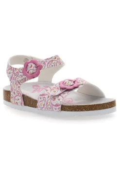 Sandali bianchì con fantasia rosa con fibbie regolabili Pitt Kids 14503