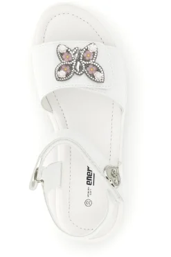 Sandali Bianchi con Applicazione Farfalla Energy E535