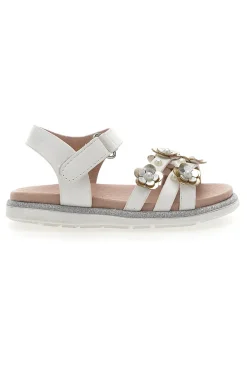 Sandali Bianchi Con Applicazioni Floreali Pitt Kids 392413