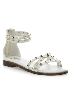 Sandali bianchi con borchie e doppio cinturino Me & Me 1662