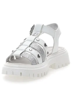 Sandali bianchi con borchie e suola chunky Laura Biagiotti 90219488