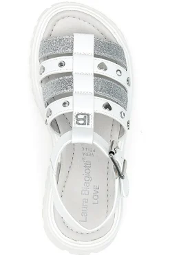 Sandali bianchi con borchie e suola chunky Laura Biagiotti 90219488