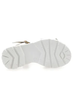 Sandali bianchi con borchie oro e logo gioiello Laura Biagiotti G1728316313