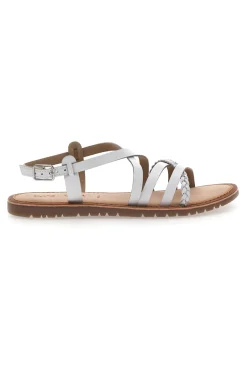 Sandali bianchi con cinturini intrecciati CAFE' COST 95160