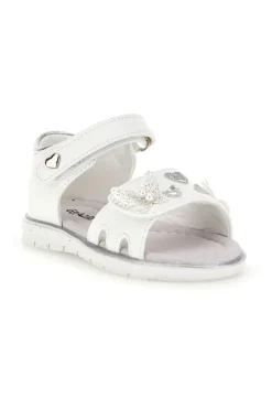 Sandali bianchi con cuori argento Grazie girl 200C574