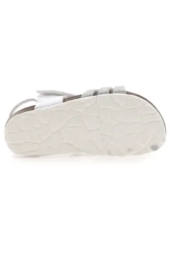 Sandali Bianchi con Cuori Argento e Velcro PITT KIDS 45260TWV