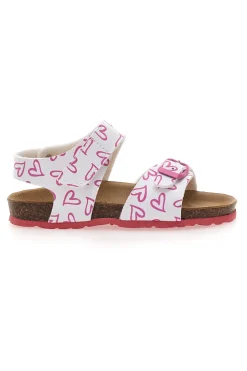 Sandali Bianchi con Cuori Rosa PITT KIDS 45289GLO