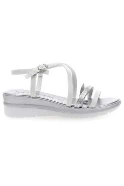 Sandali Bianchi con Dettagli Argento e Platform MIO TEMPO 2433