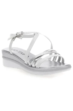 Sandali Bianchi con Dettagli Argento e Platform MIO TEMPO 2433
