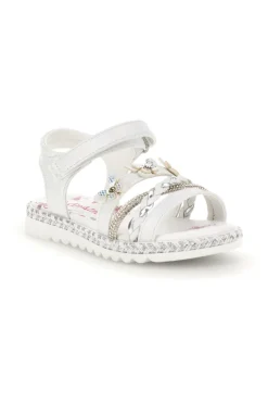 Sandali bianchi con farfalle e strass Grazie girl 15022