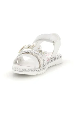 Sandali bianchi con farfalle e strass Grazie girl 15022