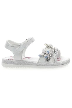 Sandali Bianchi con Farfalle Decorative e Chiusura a Velcro GRAZIE GIRL 14330