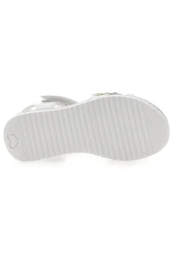 Sandali Bianchi con Farfalle Decorative e Chiusura a Velcro GRAZIE GIRL 14330