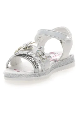 Sandali Bianchi con Farfalle Decorative e Chiusura a Velcro GRAZIE GIRL 14330