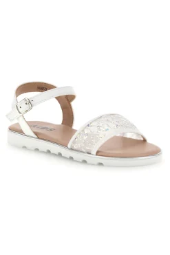 Sandali bianchi con fascia brillante Pitt kids 392637S